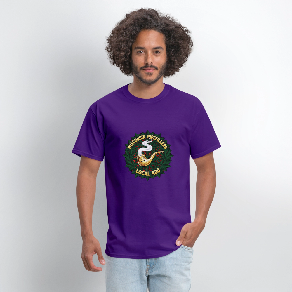 WISCONSIN PIPEFILLERS LOCAL 420 Men's T-Shirt - purple