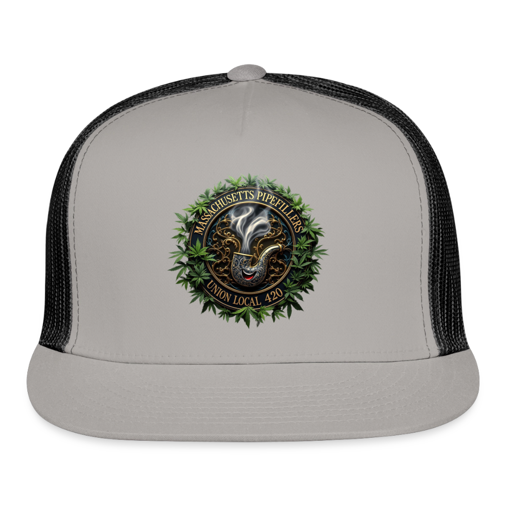 MASSACHUSETTS PIPEFILLERS LOCAL 420 Trucker Hat - gray/black