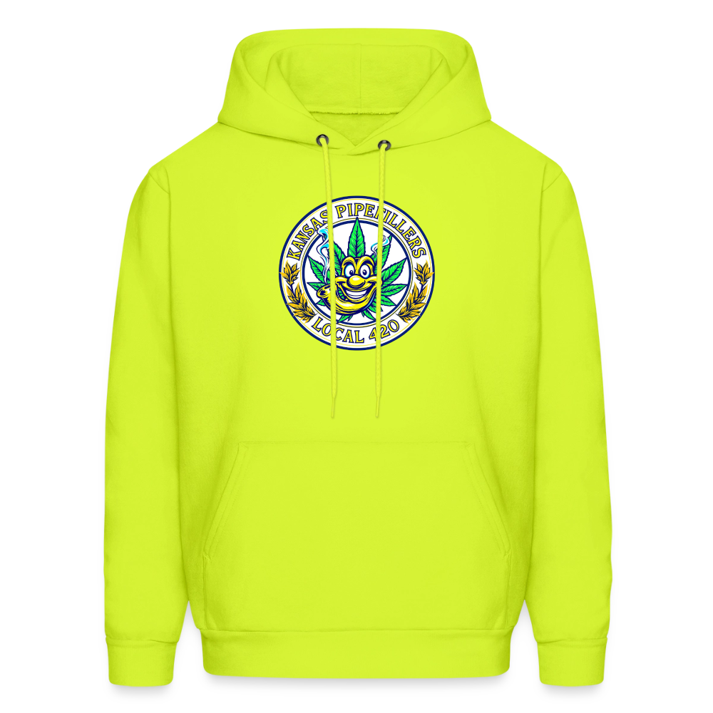 KANSAS PIPEFILLERS LOCAL 420 Men's Hoodie - safety green