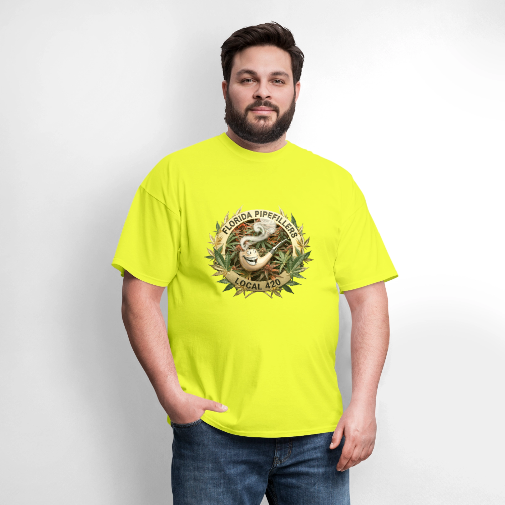 FLORIDA PIPEFILLERS LOCAL 420 F/B DESIGN Men's T-Shirt - safety green