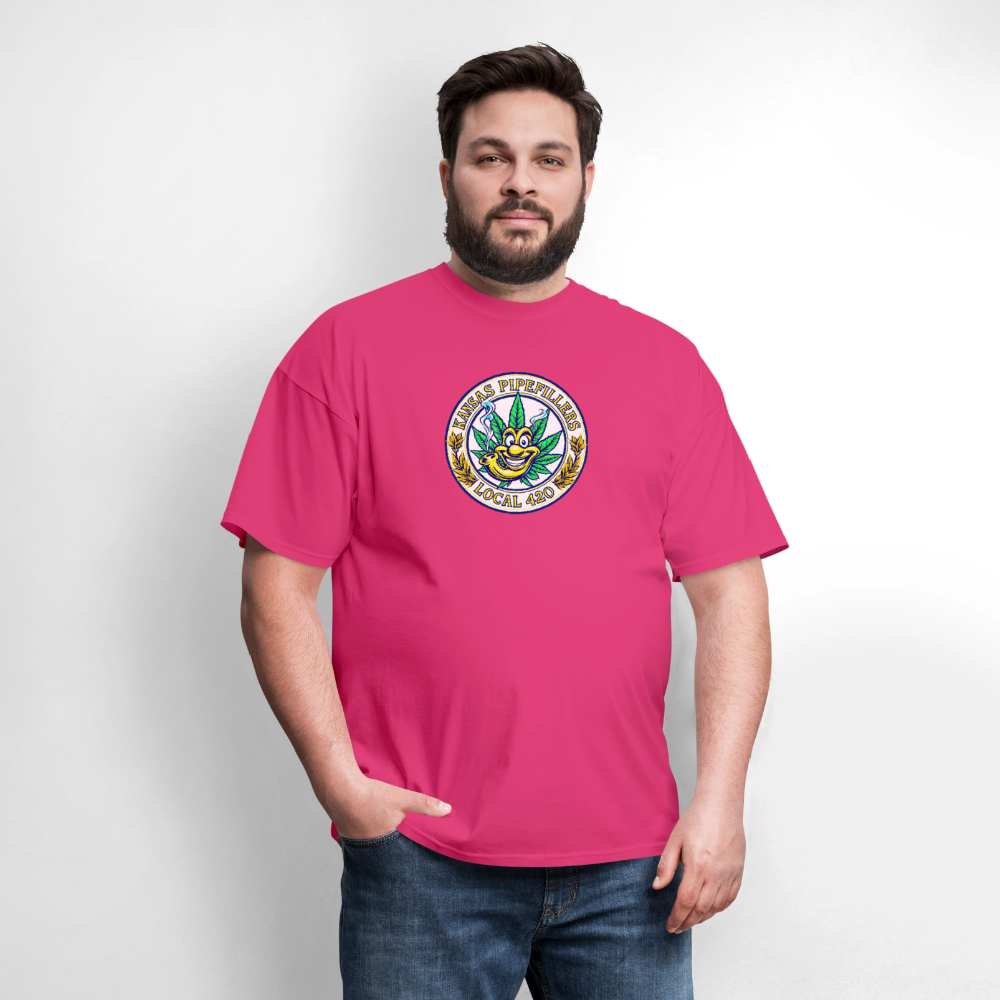 KANSAS PIPEFILLERS LOCAL 420 Men's T-Shirt - fuchsia