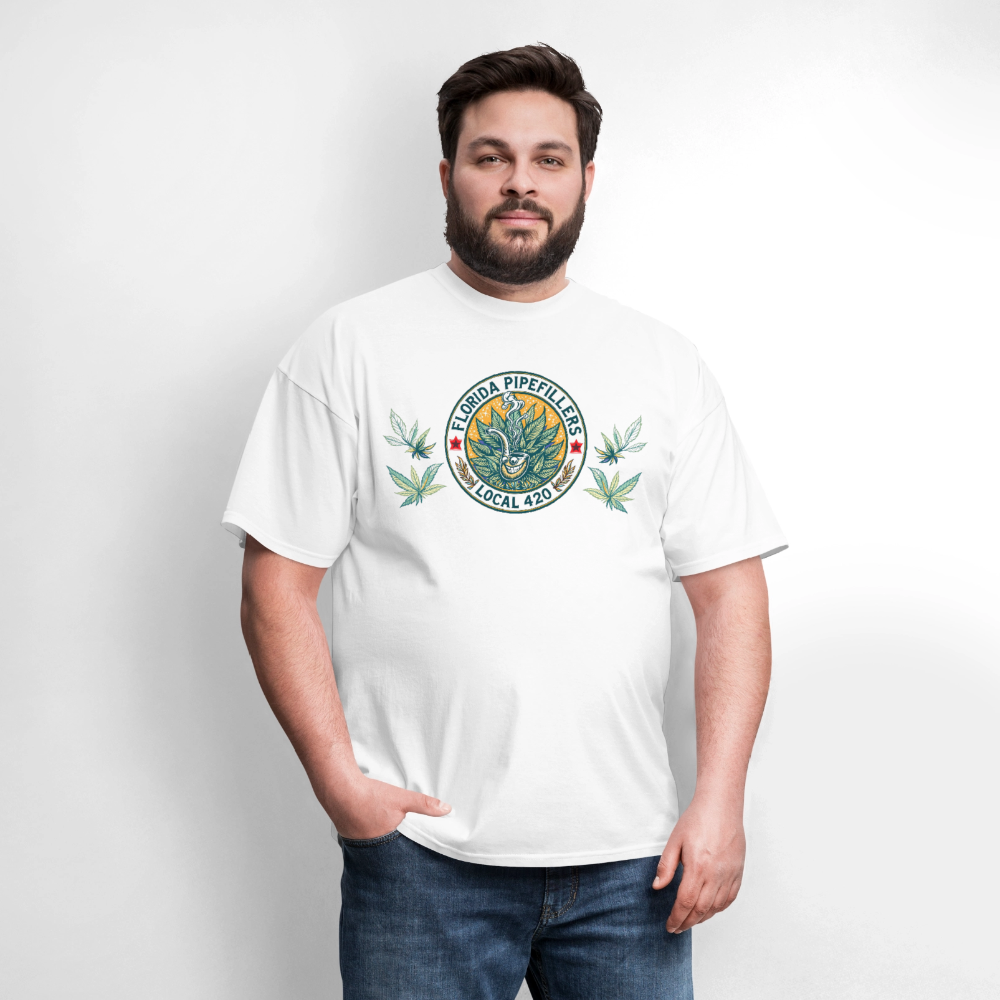 FLORIDA PIPEFILLERS LOCAL 420 F/B DESIGN Men's T-Shirt - white