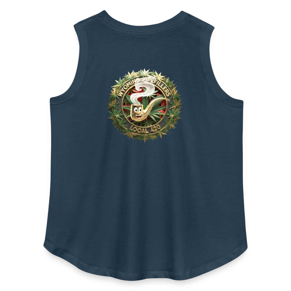 WYOMING PIPEFILLERS LOCAL 420 F/B DESIGN Women's Curvy Relaxed Tank Top - denim