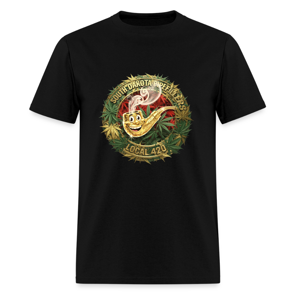 SOUTH DAKOTA PIPEFILLERS LOCAL 420  F/B DESIGN Men's T-Shirt - black
