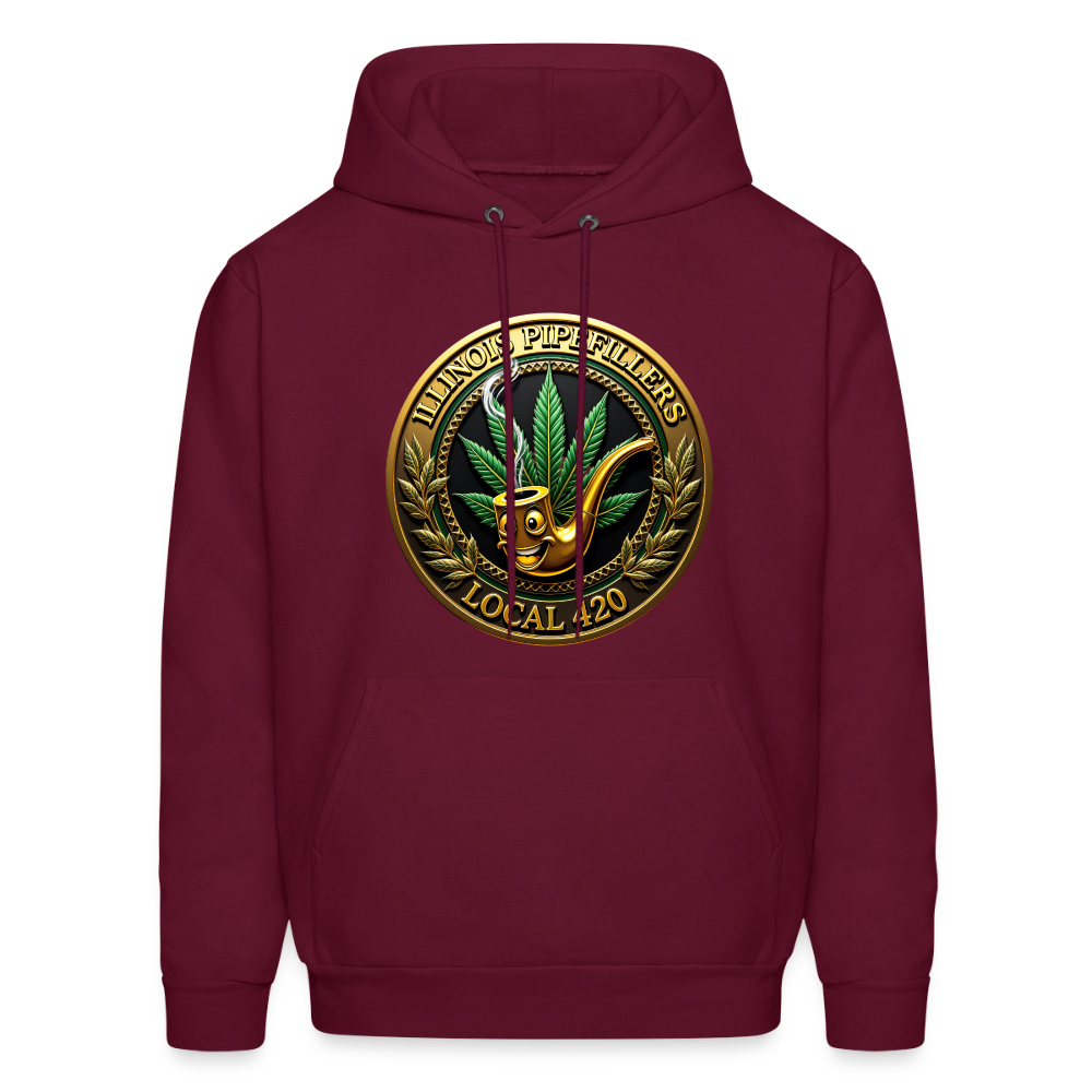 ILLINOIS PIPEFILLERS LOCAL 420 F/B DESIGN Men's Hoodie - burgundy