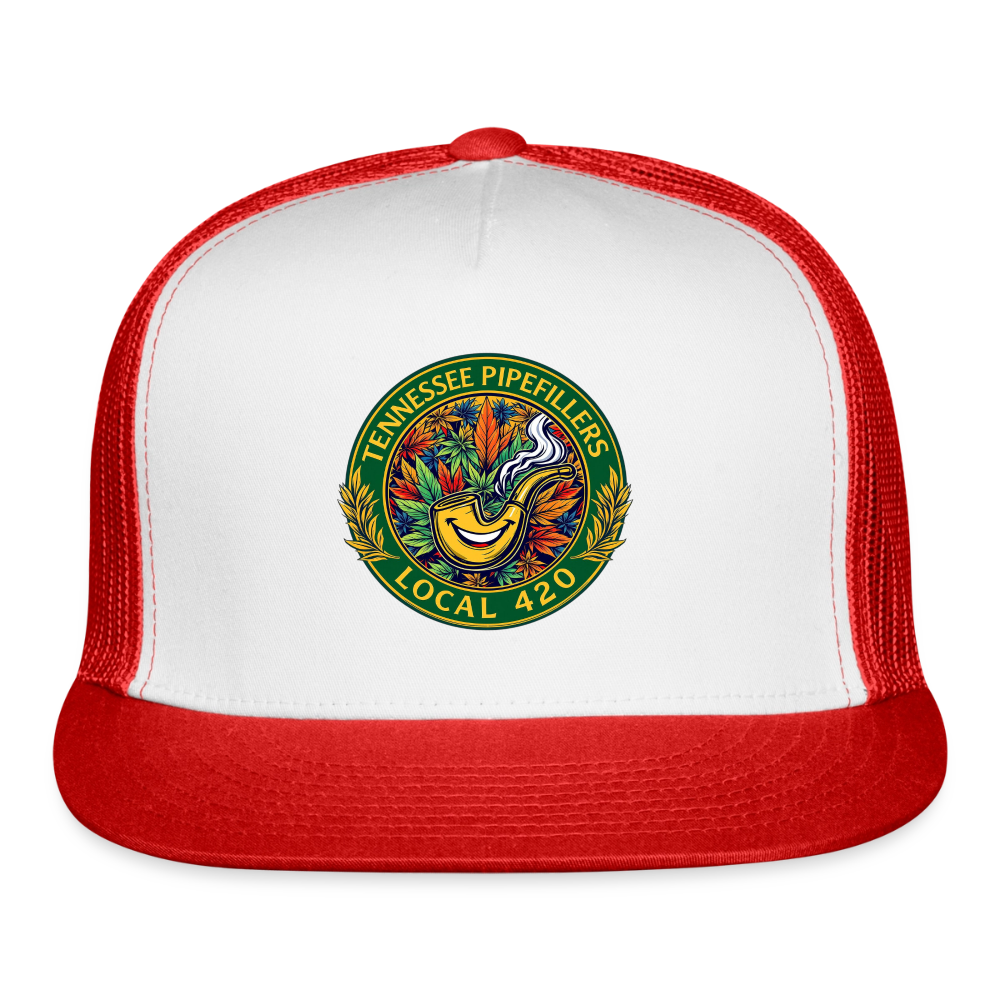 TENNESSEE PIPEFILLERS LOCAL 420  Trucker Hat - white/red