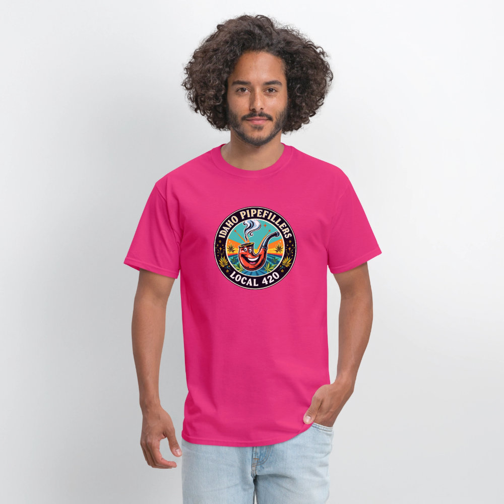 IDAHO PIPEFILLERS LOCAL 420 F/B DESIGN Men's T-Shirt - fuchsia