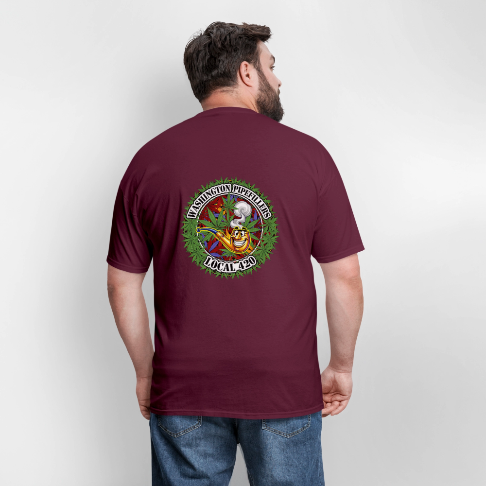 WASHINGTON PIPEFILLERS LOCAL 420 F/B DESIGN Men's T-Shirt - burgundy