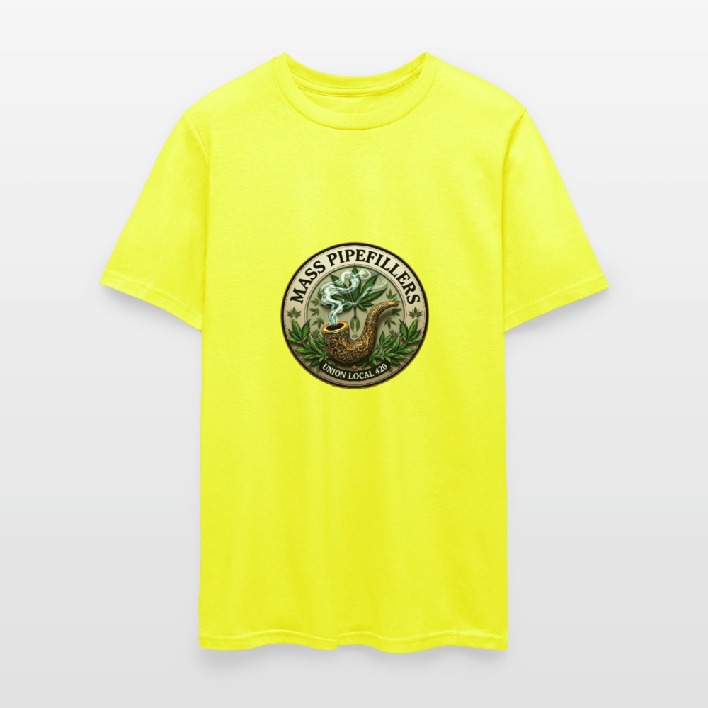 MASS PIPEFILLERS UNION LOCAL 420 Men's T-Shirt - safety green
