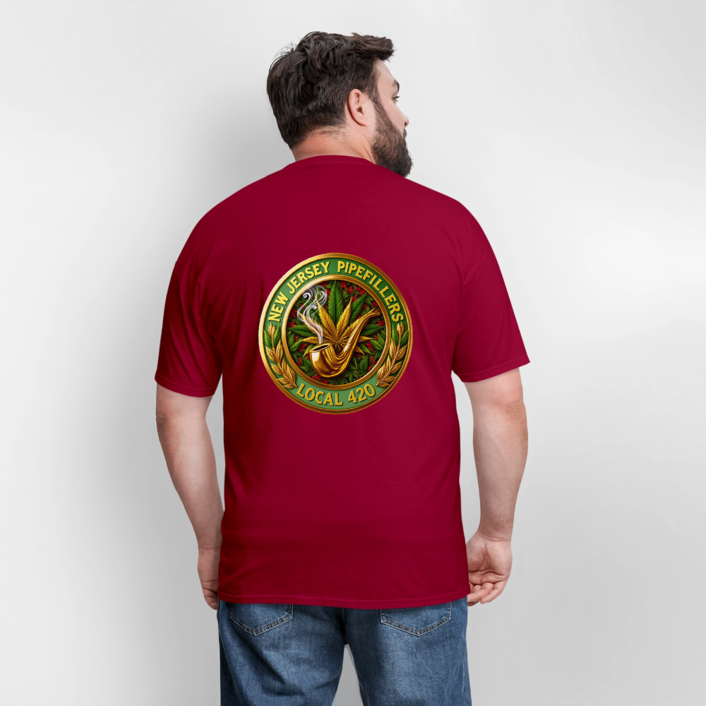 NEW JERSEY PIPEFILLERS LOCAL 420 F/B DESIGN Men's T-Shirt - true red