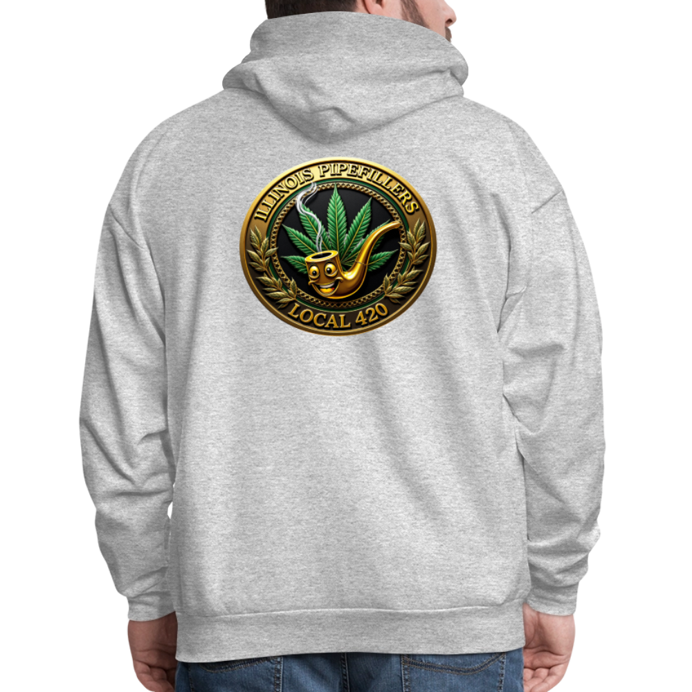 ILLINOIS PIPEFILLERS LOCAL 420 F/B DESIGN Men's Hoodie - heather gray