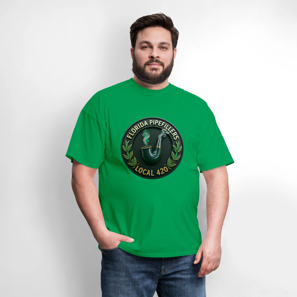 FLORIDA PIPEFILLERS LOCAL 420 Men's T-Shirt - bright green
