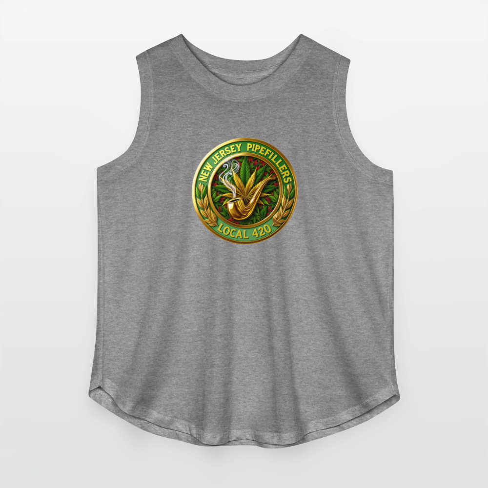 NEW JERSEY PIPEFILLERS LOCAL 420 Women's Curvy Relaxed Tank Top - granite heather 