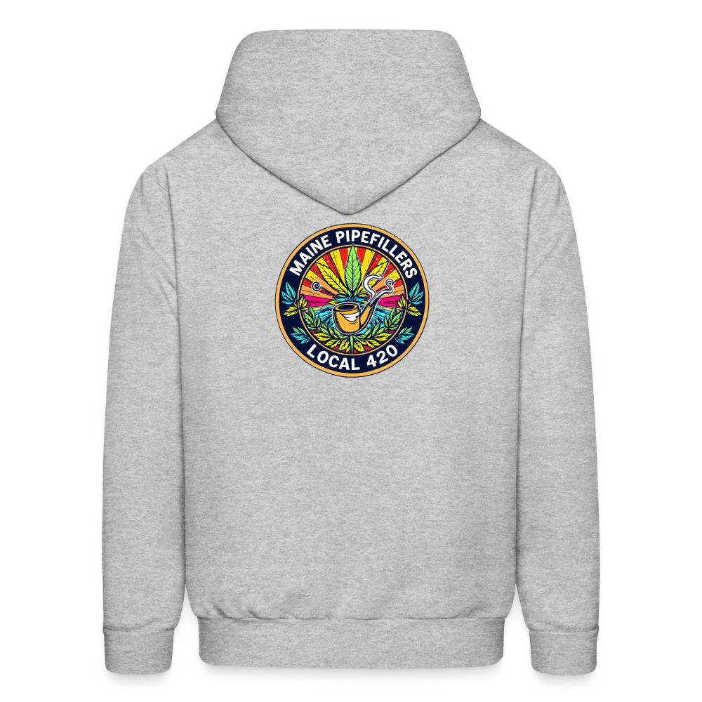 MAINE PIPEFILLERS LOCAL 420 2 EMBLEM Men's Hoodie - heather gray
