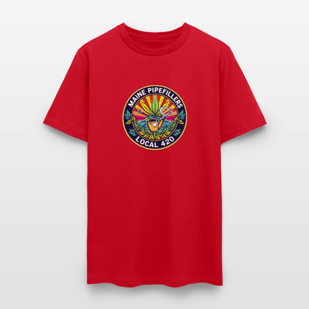 MAINE PIPEFILLERS LOCAL 420 2 EMBLEM Men's T-Shirt - red