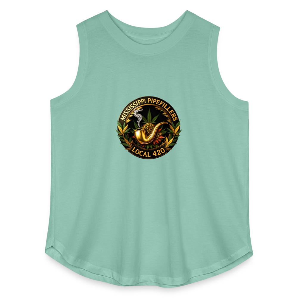 MISSISSIPPI PIPEFILLERS LOCAL 420 Women's Curvy Relaxed Tank Top - saltwater