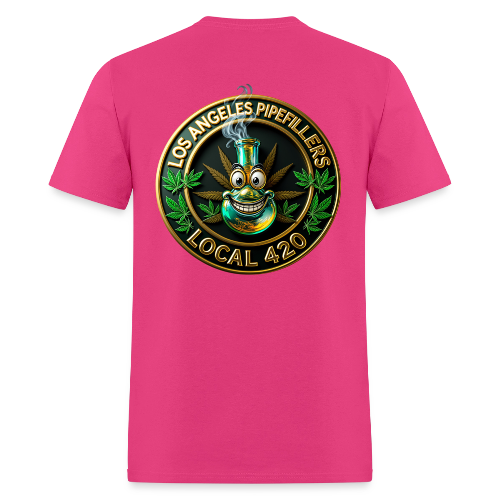 LOS ANGELES PIPEFILLERS LOCAL 420 F/B DESIGNS Men's T-Shirt - fuchsia