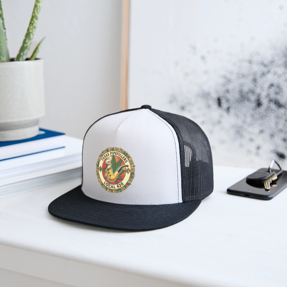 TEXAS PIPEFILLERS LOCAL 420 Trucker Hat - white/black