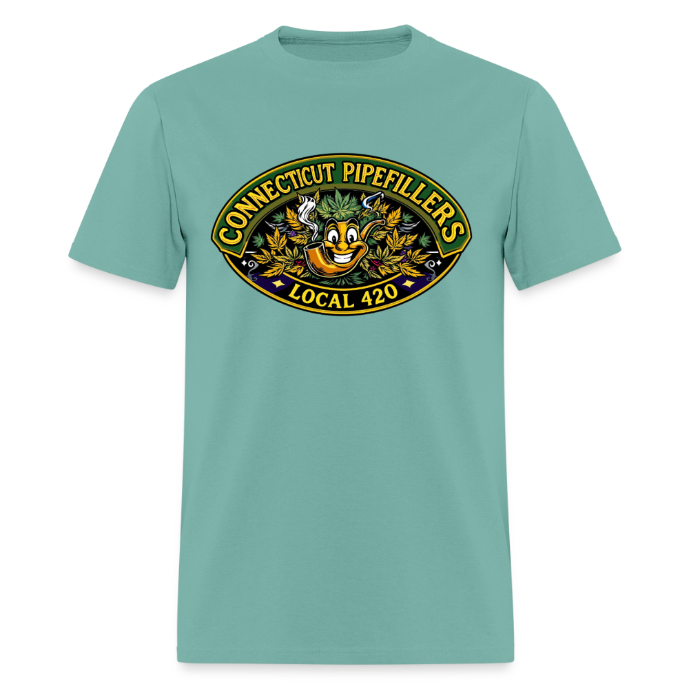 CONNECTICUT PIPEFILLERD LOCAL 420 F/B DESIGN Men's T-Shirt - aquatic