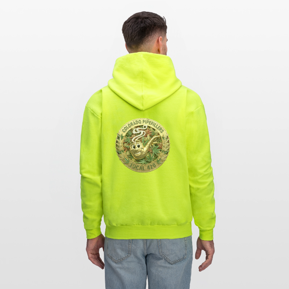 COLORADO PIPEFILLERS LOCAL 420 Men's Hoodie - safety green