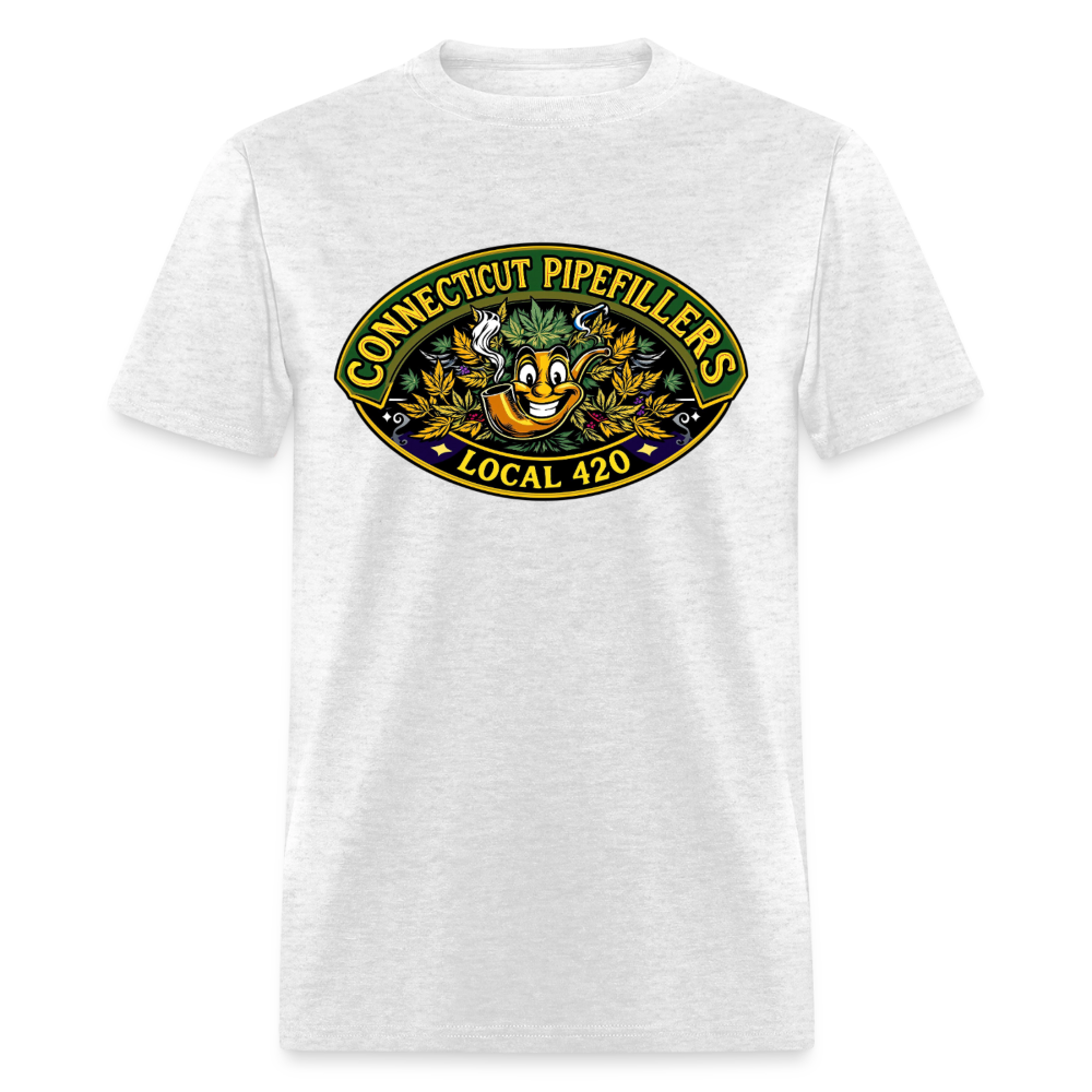CONNECTICUT PIPEFILLERD LOCAL 420 F/B DESIGN Men's T-Shirt - light heather gray