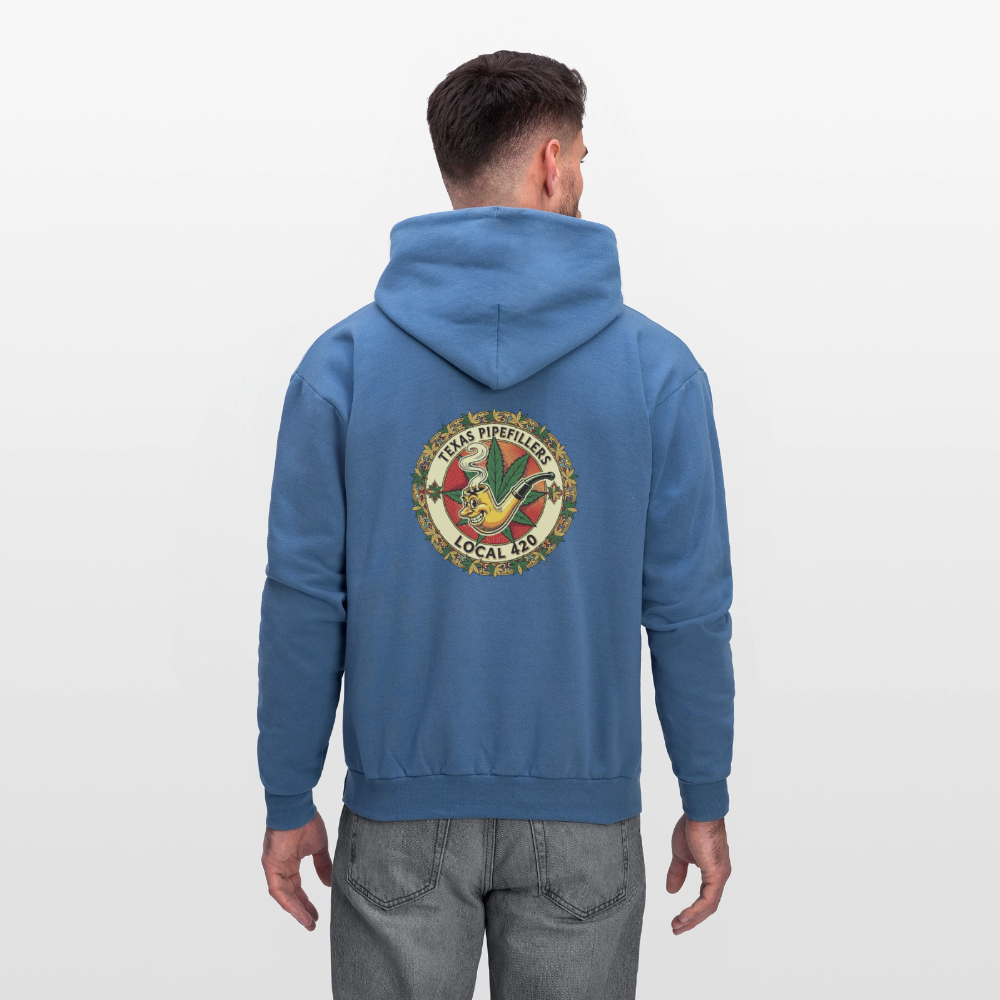 TEXAS PIPEFILLERS LOCAL 420 F/B DESIGN Men's Hoodie - denim blue
