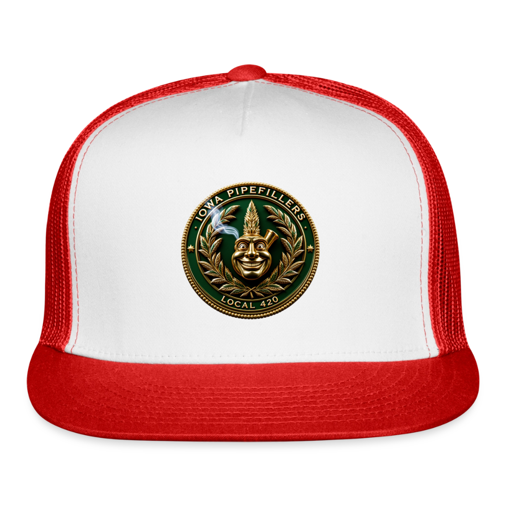 IOWA PIPEFILLERS LOCAL 420 Trucker Hat - white/red