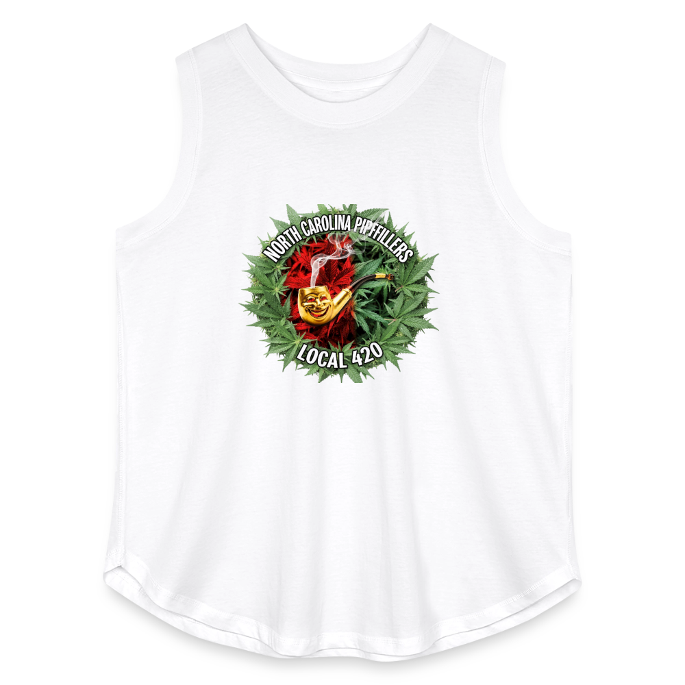NORTH CAROLINA PIPEFILLERS LOCAL 420 Women's Curvy Relaxed Tank Top - white