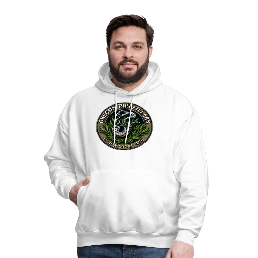 OREGON PIPEFILLERS LOCAL 420 2 EMBLEM Men's Hoodie - white
