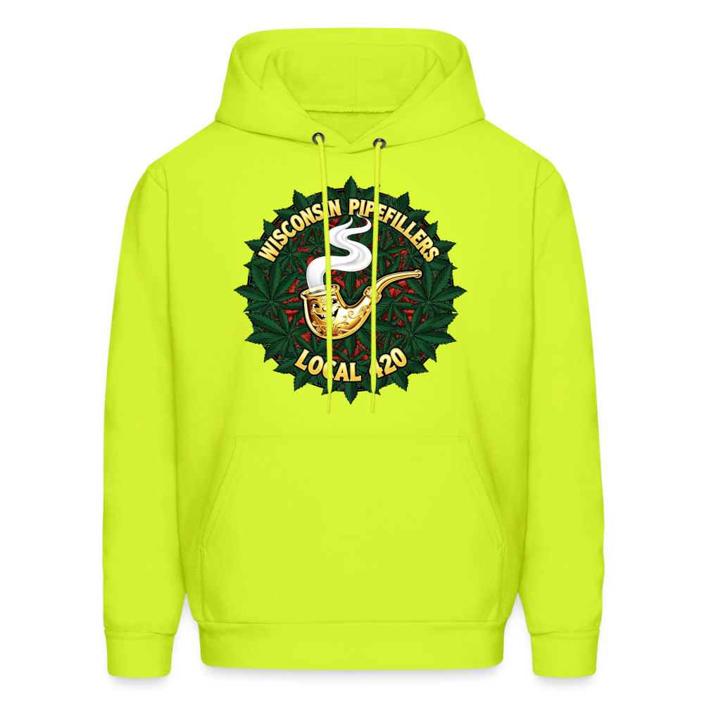 WISCONSIN PIPEFILLERS LOCAL 420 Men's Hoodie - safety green