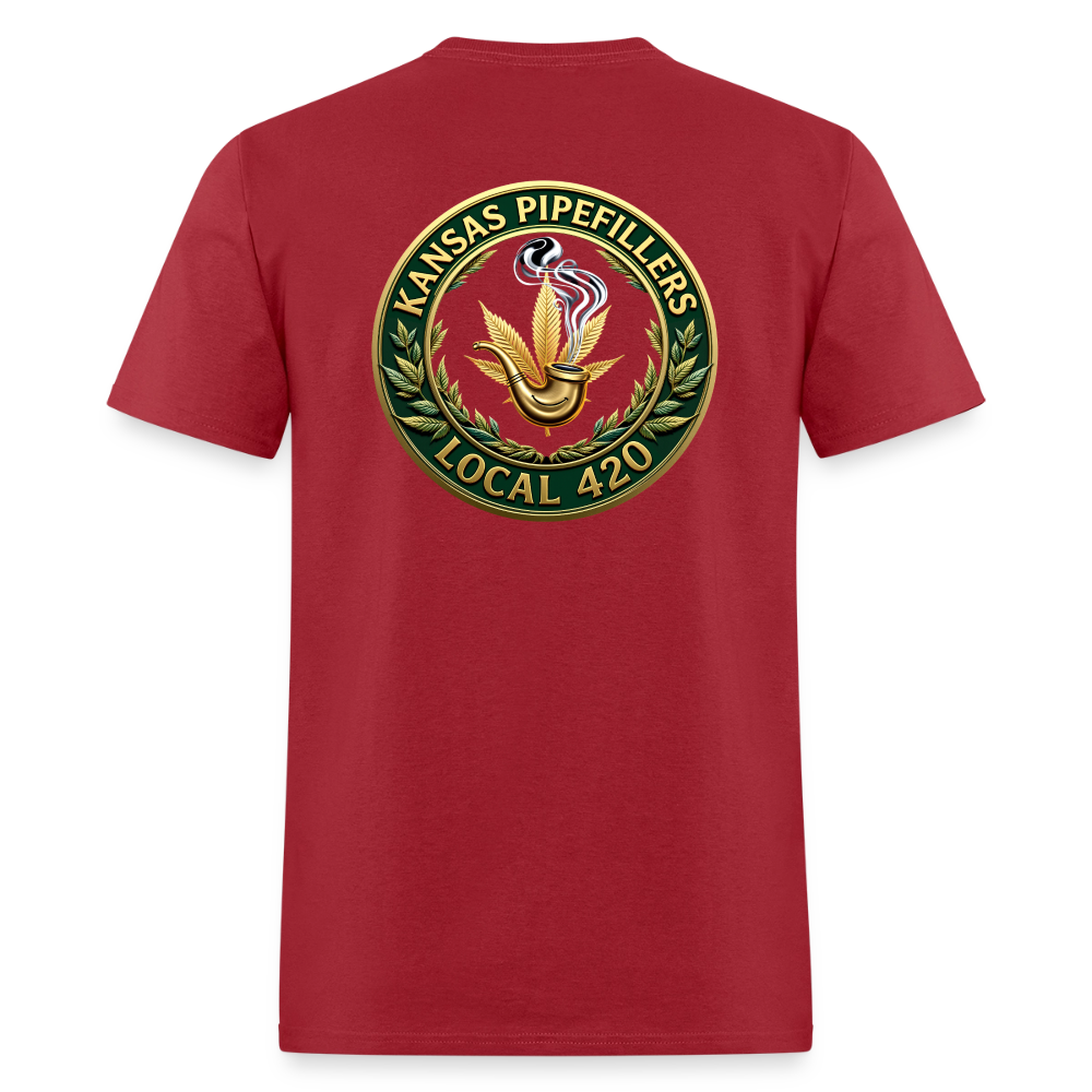 KANSAS PIPEFILLERS LOCAL 420 F/B DESIGNS Men's T-Shirt - true red
