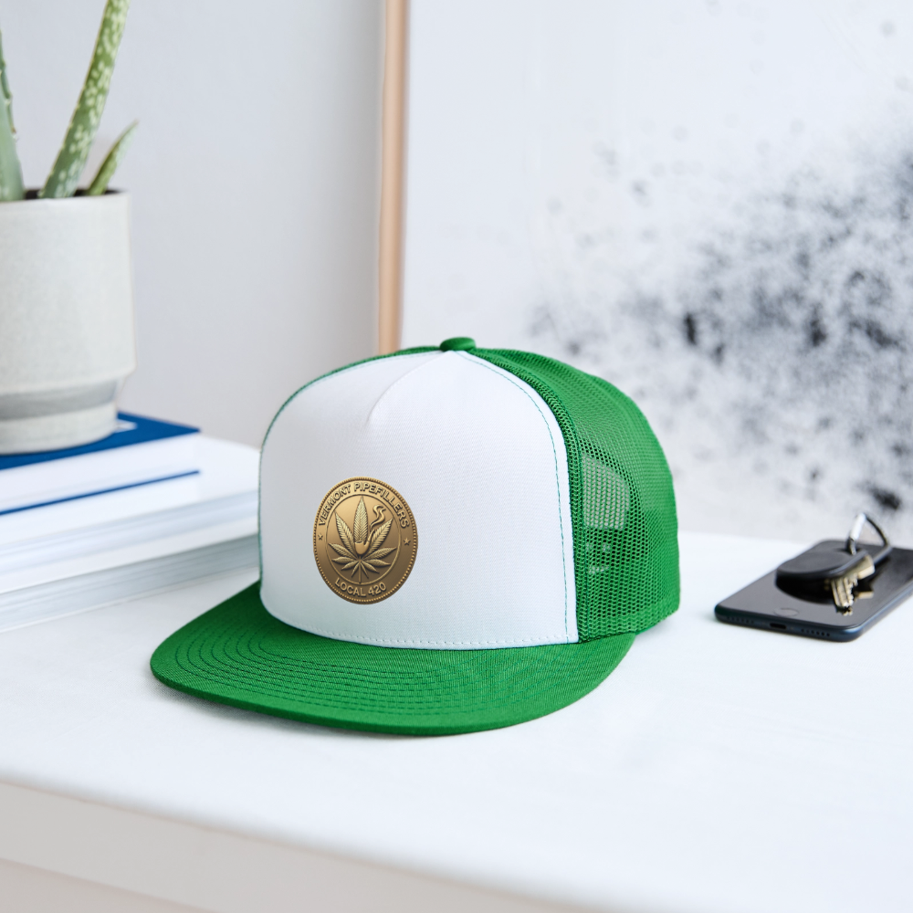 VERMONT PIPEFILLERS LOCAL 420 Trucker Hat - white/kelly green