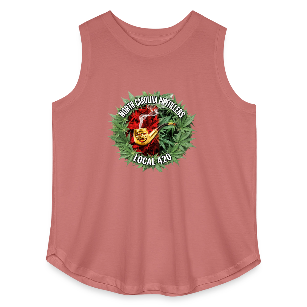 NORTH CAROLINA PIPEFILLERS LOCAL 420 Women's Curvy Relaxed Tank Top - mauve
