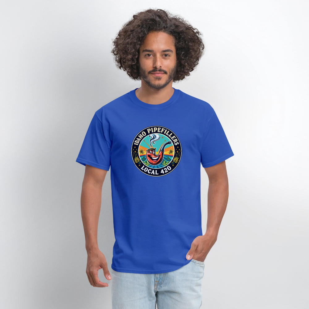IDAHO PIPEFILLERS LOCAL 420 F/B DESIGN Men's T-Shirt - royal blue