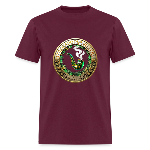 COLORADO PIPEFILLERS LOCAL 420  Men's T-Shirt - burgundy