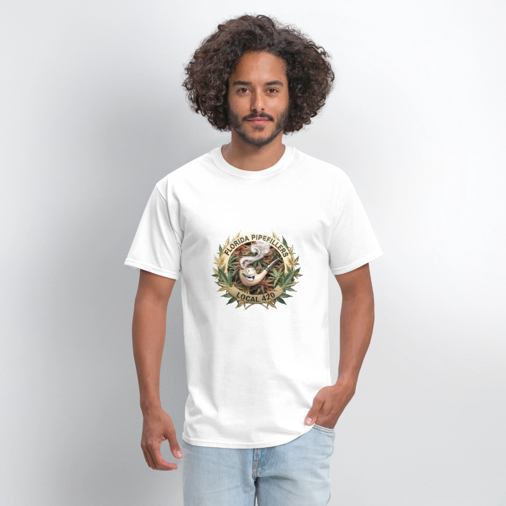 FLORIDA PIPEFILLERS LOCAL 420 Men's T-Shirt - white