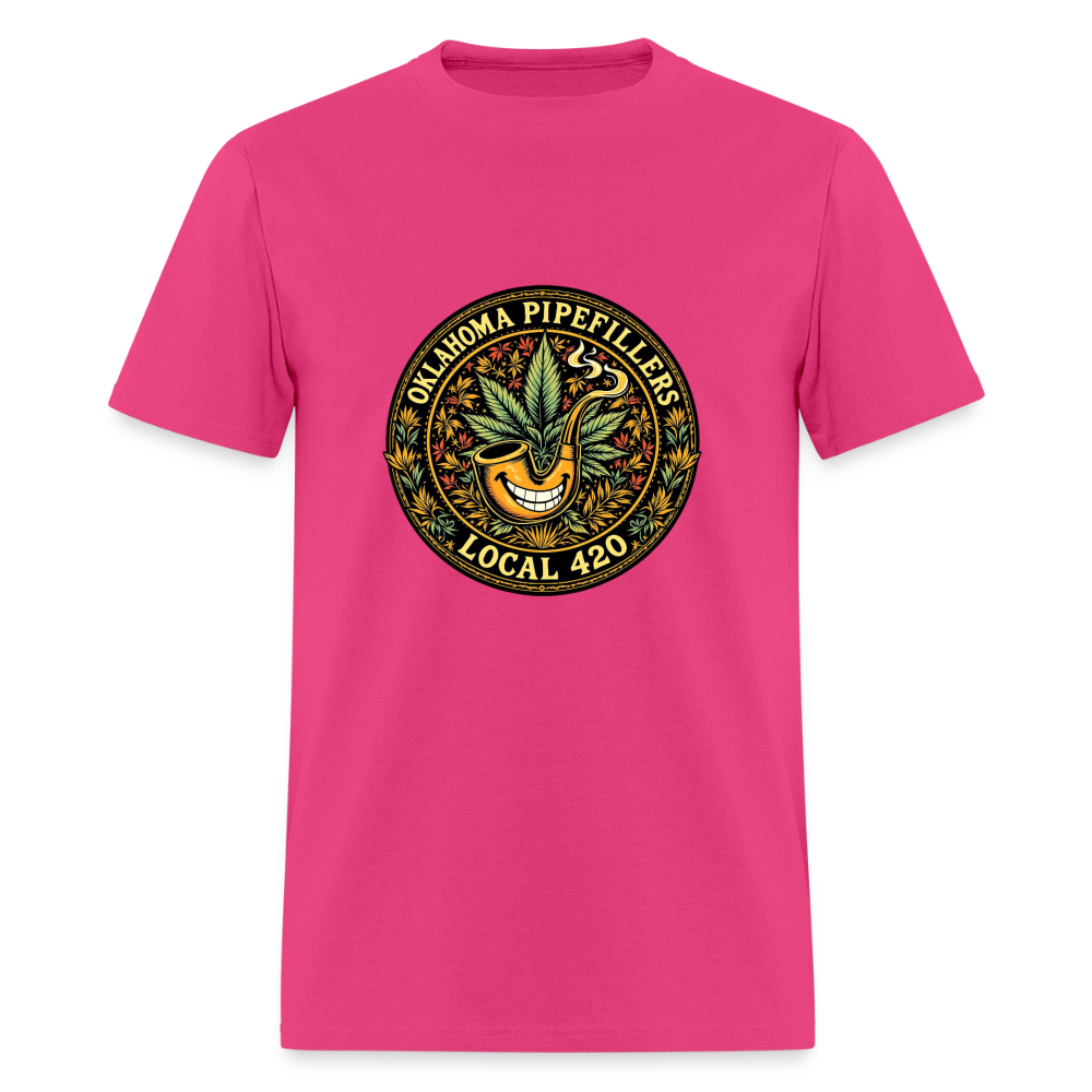 OKLAHOMA PIPEFILLERS LOCAL 420  F/B DESIGNS Men's T-Shirt - fuchsia