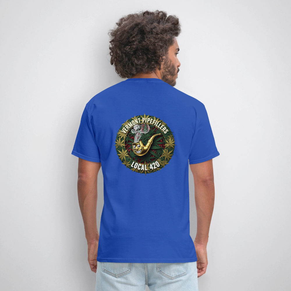 VERMONT PIPEFILLERS LOCAL 420  F/B DESIGN Men's T-Shirt - royal blue