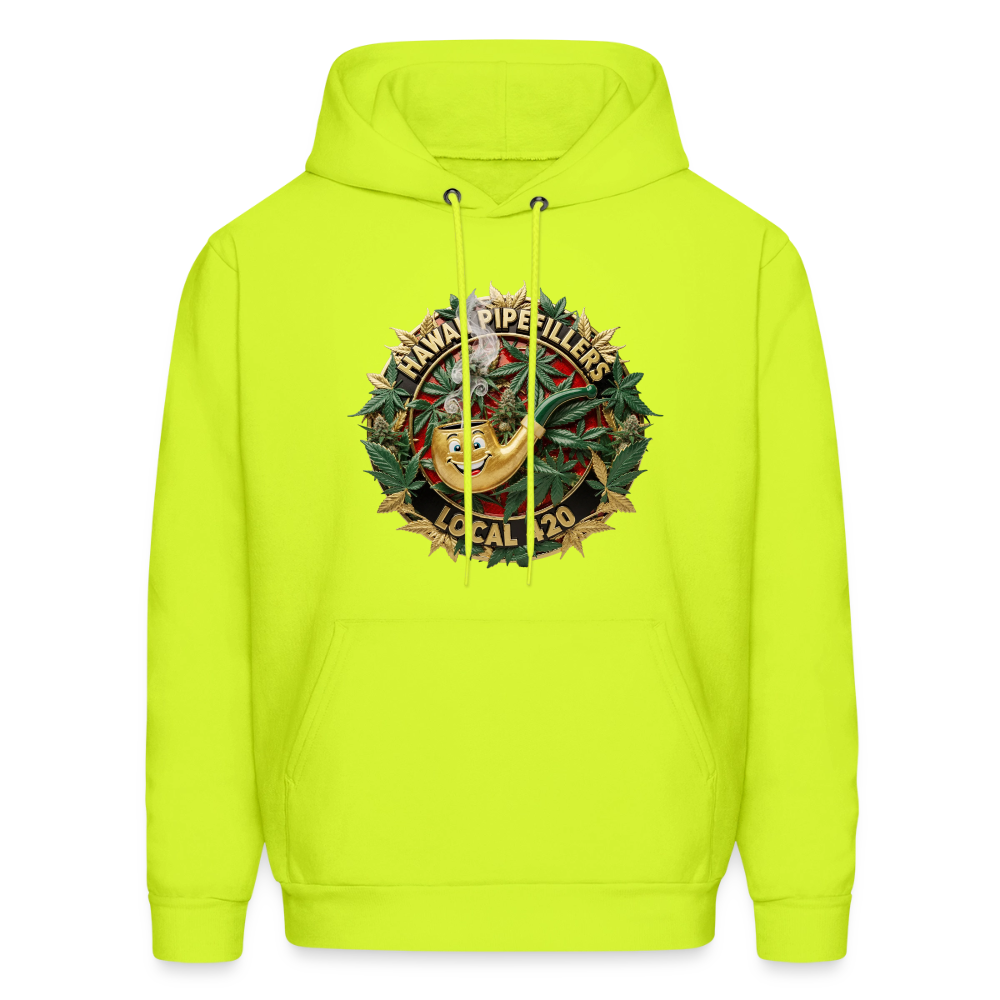 HAWAII PIPEFILLERS LOCAL 420 F/B DESIGN Men's Hoodie - safety green