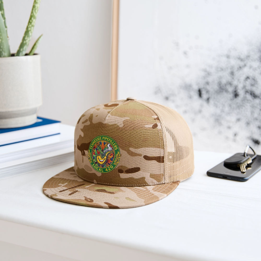 TENNESSEE PIPEFILLERS LOCAL 420 CAMO Trucker Hat - MultiCam\tan