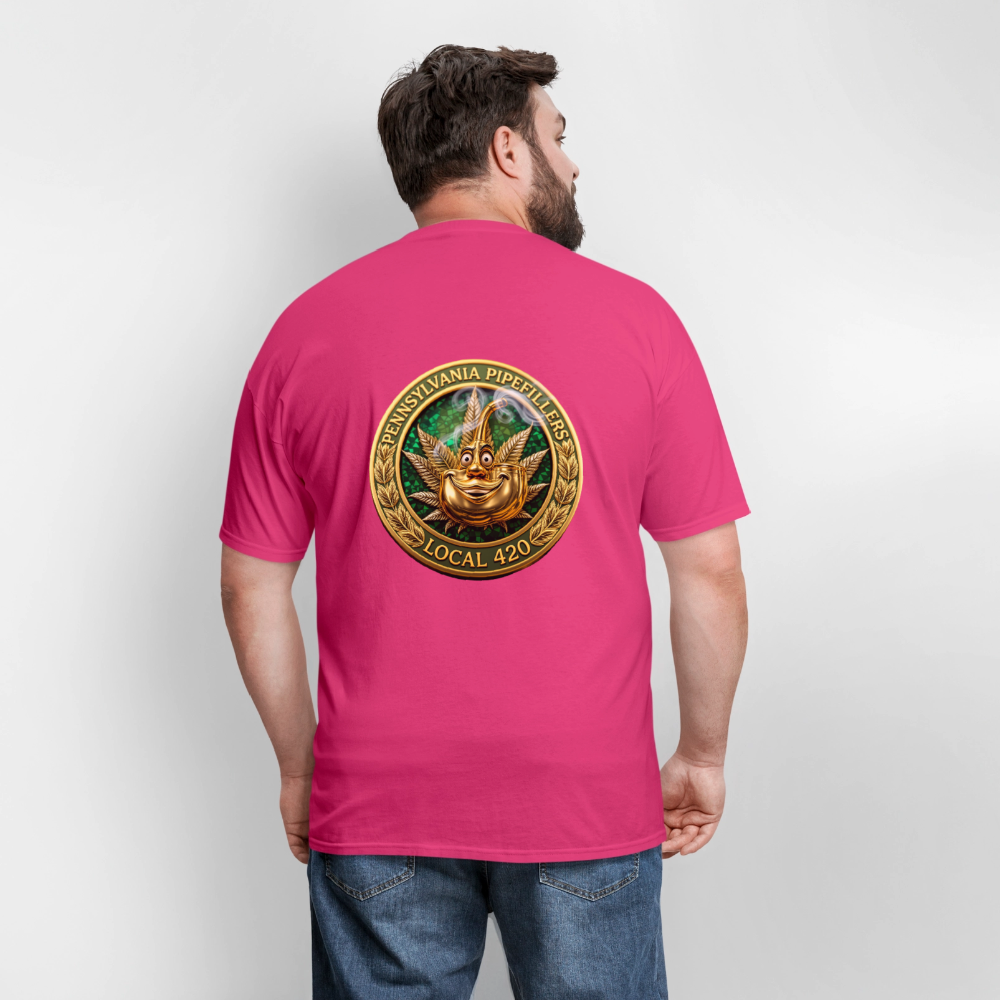 PENNSYLVANIA PIPEFILLERS LOCAL 420 F/B DESIGNS Men's T-Shirt - fuchsia