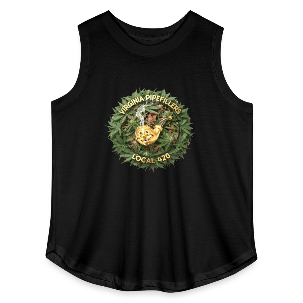 VIRGINIA PIPEFILLERS LOCAL 420 Women's Curvy Relaxed Tank Top - black