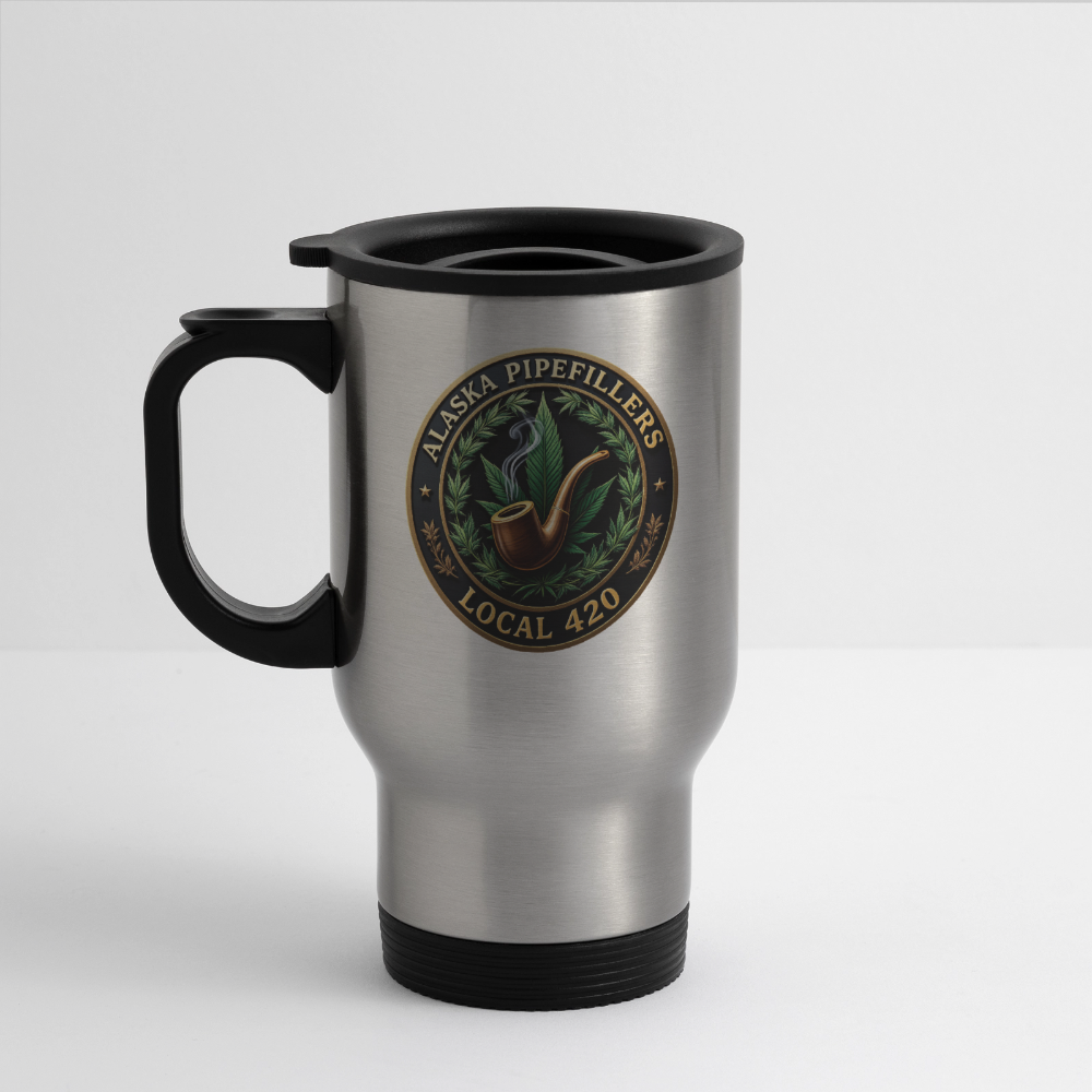 ALASKA PIPEFILLERS LOCAL 420 14oz Stainless Steel Travel Mug - silver