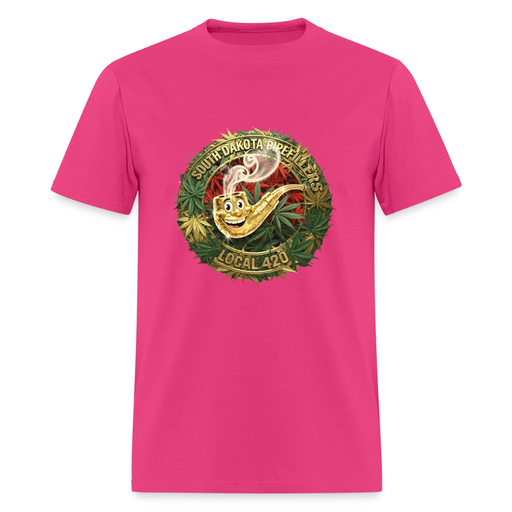 SOUTH DAKOTA PIPEFILLERS LOCAL 420  F/B DESIGN Men's T-Shirt - fuchsia