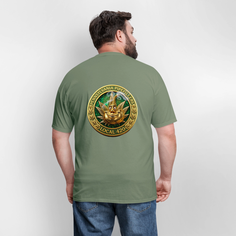 PENNSYLVANIA PIPEFILLERS LOCAL 420 F/B DESIGNS Men's T-Shirt - military green