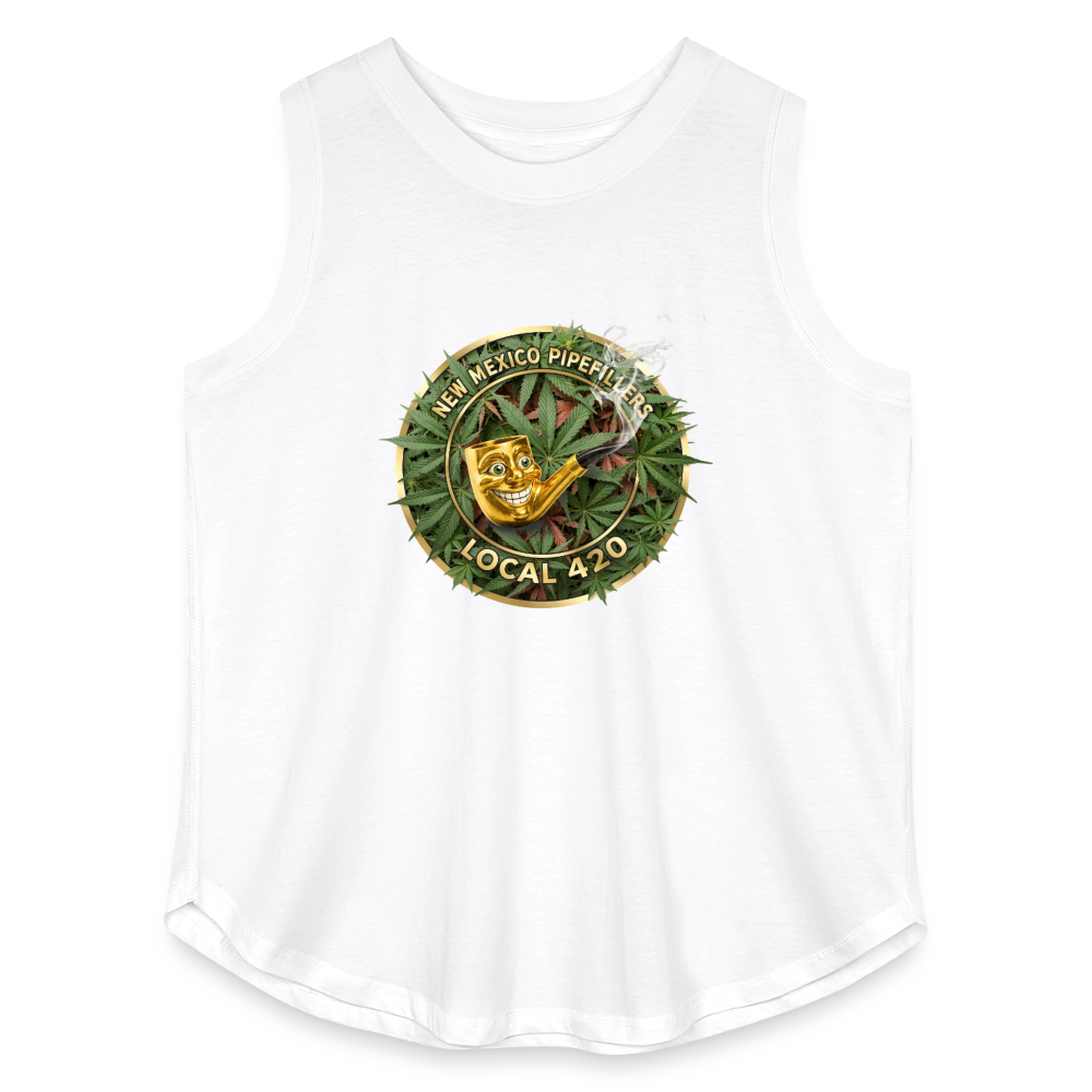 NEW MEXICO PIPEFILLERS LOCAL 420 Women's Curvy Relaxed Tank Top - white