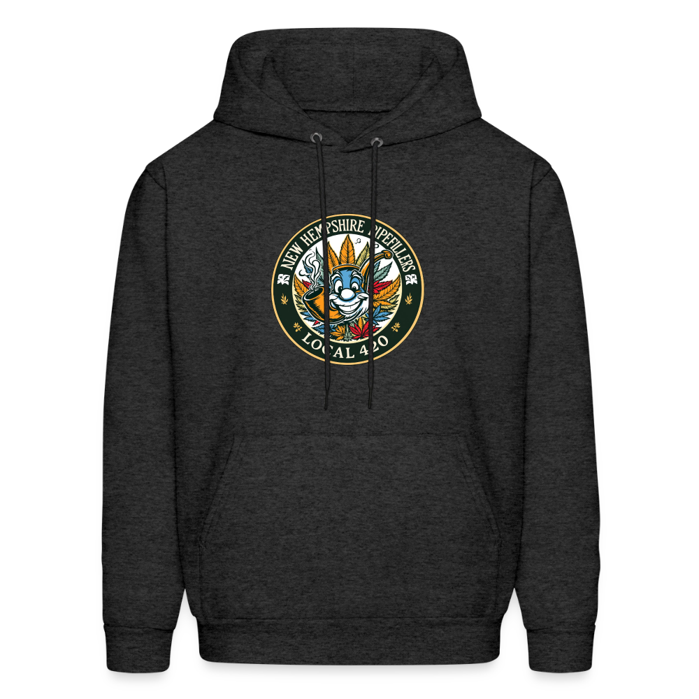NEW HEMPSHIRE PIPEFILLERS LOCAL 420 2 EMBLEM Men's Hoodie - charcoal grey