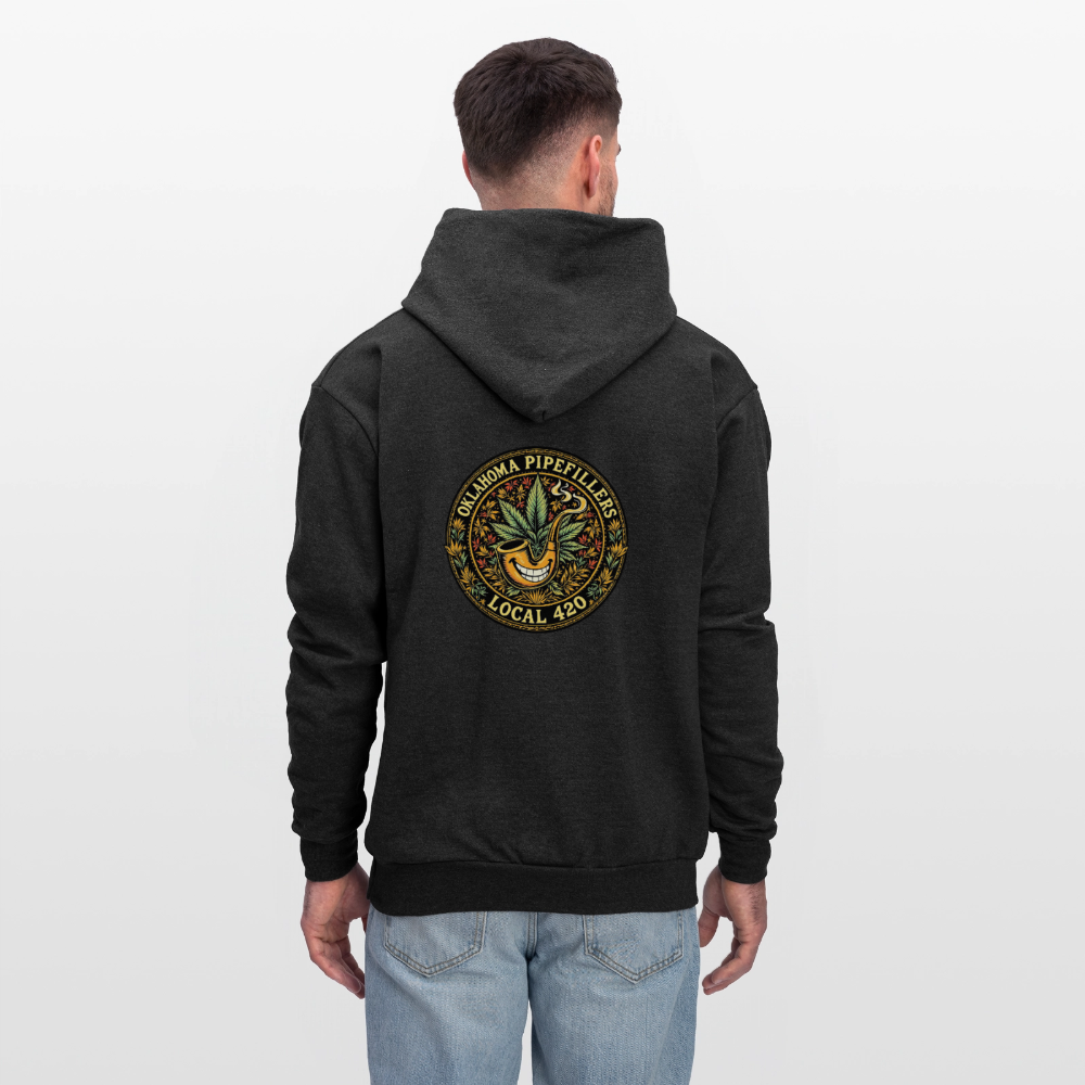 OKLAHOMA PIPEFILLERS LOCAL 420  F/B DESIGNS Men's Hoodie - charcoal grey