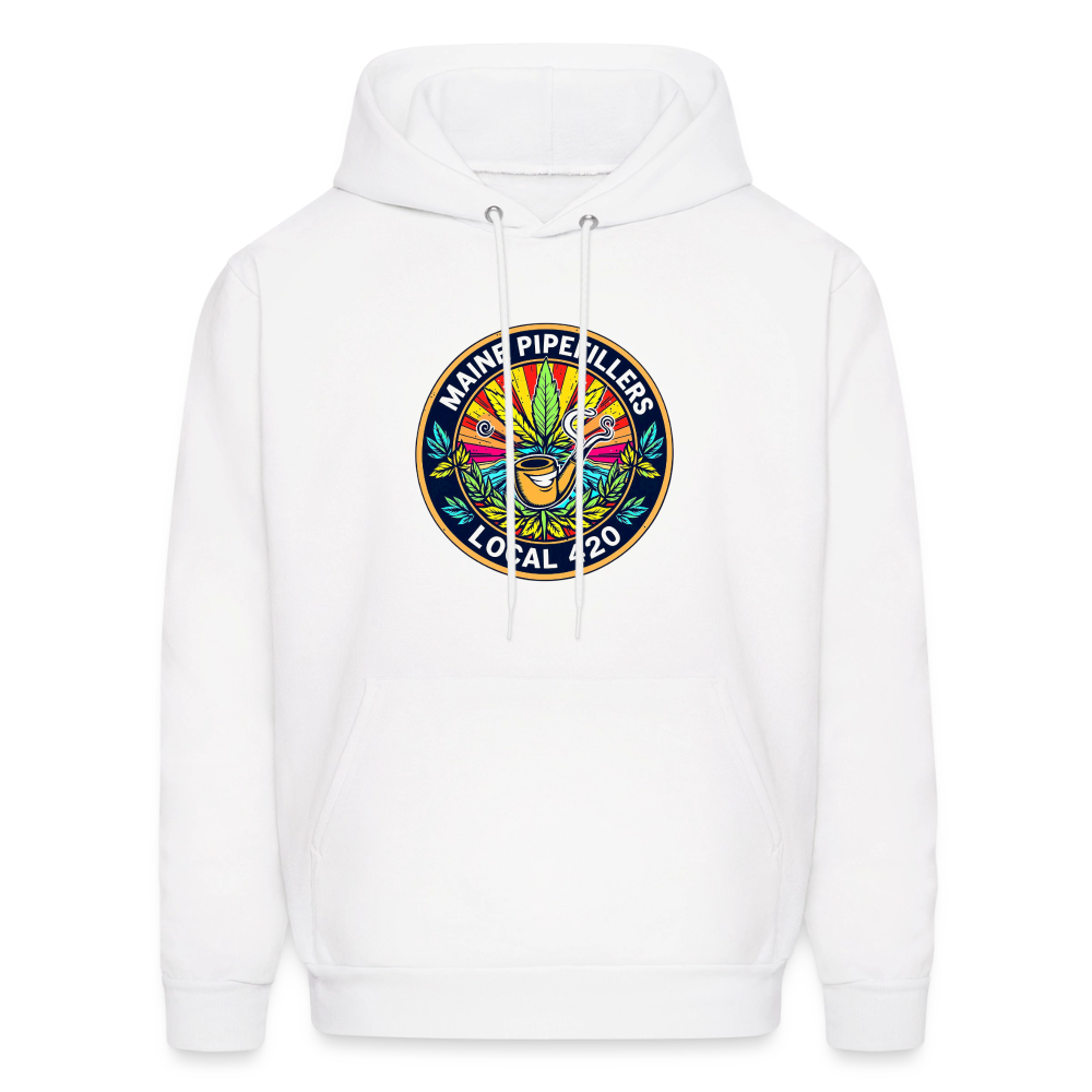 MAINE PIPEFILLERS LOCAL 420 2 EMBLEM Men's Hoodie - white