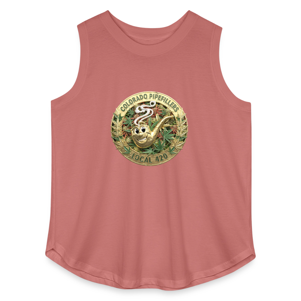 COLORADO PIPEFILLERS LOCAL 420 F/B DESIGN Women's Curvy Relaxed Tank Top - mauve